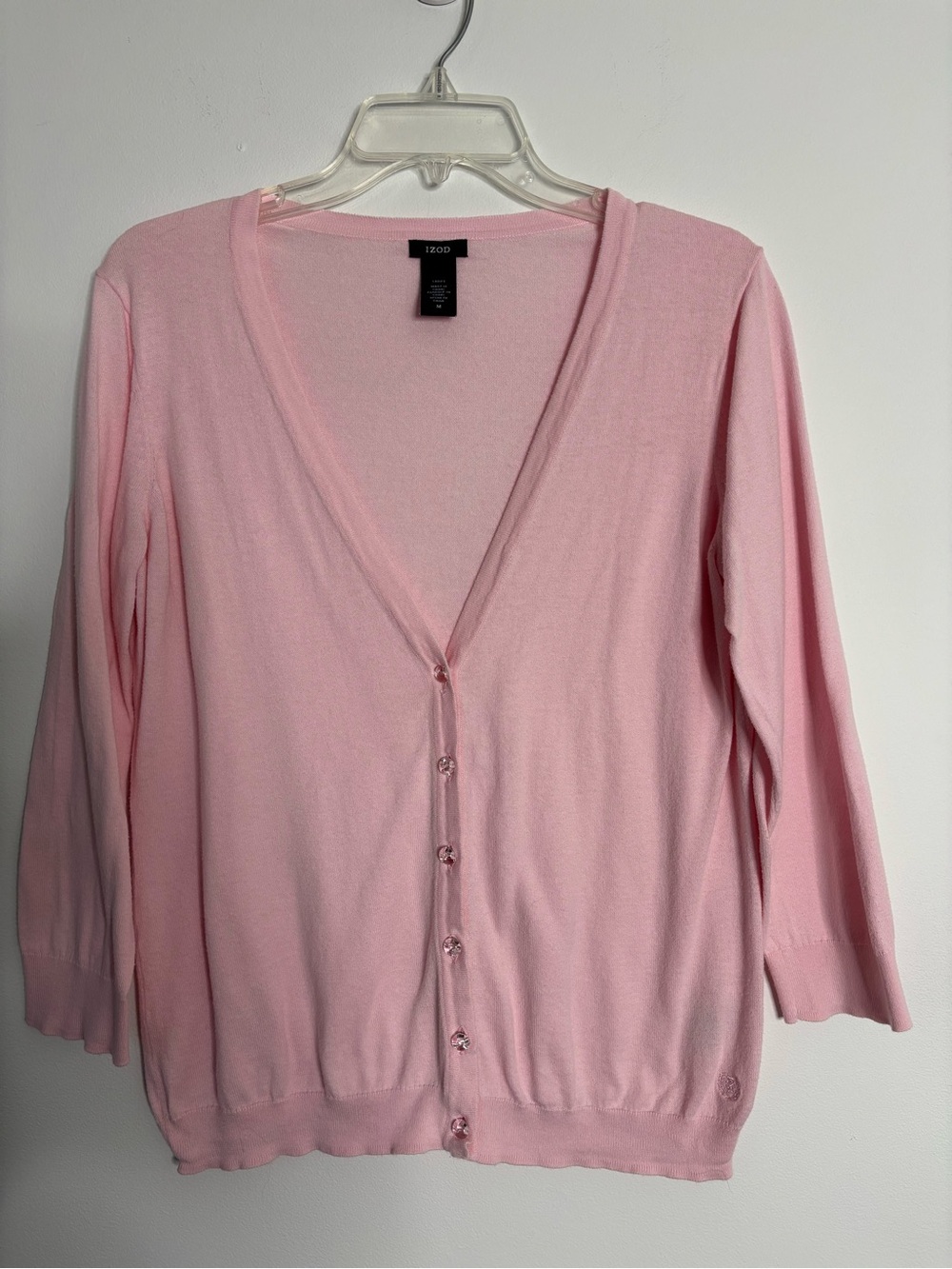 Izod Light Pink V-Neck Button Cardigan Sweater